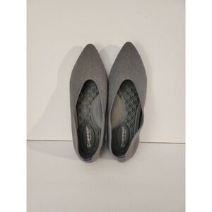 Comfort & Soft Womens Grey Knit Pointed Toe Flats Slip On‎ Shoes Size 9.5